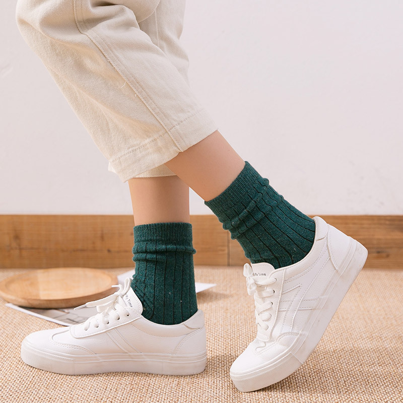 Winter Wool Socks Men Women Ankle Warm Thick Woolen Socks Solid Color Breathable Business Male Sock